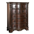 Benjara Transitional Wood Chest With Antique Drawer Pulls- Brown