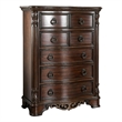 Benjara Transitional Wood Chest With Antique Drawer Pulls- Brown