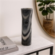 Benjara Danny Tall Accent Vase- Natural Stone Pattern Gray Marble 14 Inch