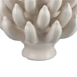 Benjara Joseph Accent Vase with Tiered Flame Accents- Ivory Ceramic 11 Inch