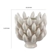Benjara Joseph Accent Vase with Tiered Flame Accents- Ivory Ceramic 11 Inch