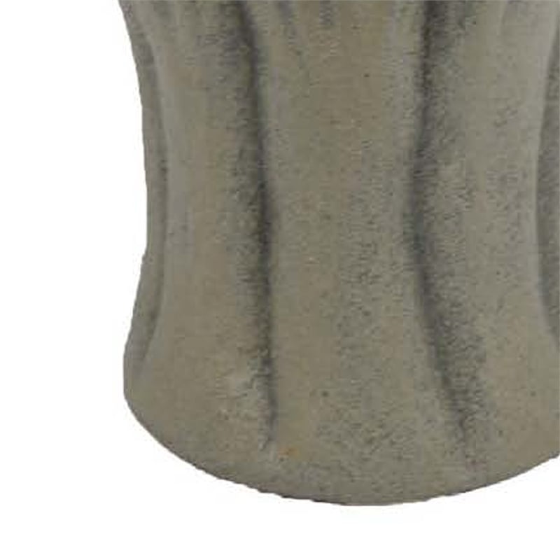 Benjara Decorative Vase- Organic Sea Design- Floral Details- Green Ceramic