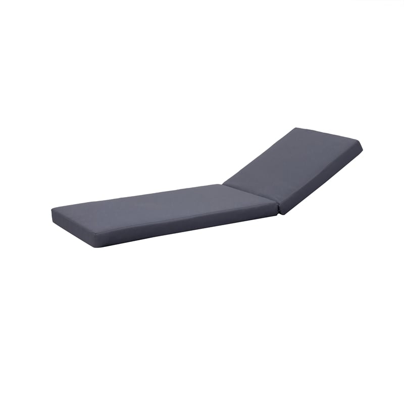 Benjara Brody Outdoor Cushion for Chaise Lounger- Dark Gray- Foam- 76 Inch