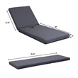Benjara Brody Outdoor Cushion for Chaise Lounger- Dark Gray- Foam- 76 Inch