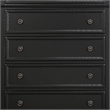 Benjara Transitional Style Five Drawer Wooden Chest with Round Bun Legs- White