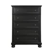 Benjara Transitional Style Five Drawer Wooden Chest with Round Bun Legs- White