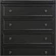 Benjara Transitional Style Five Drawer Wooden Chest with Round Bun Legs- White