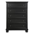 Benjara Transitional Style Five Drawer Wooden Chest with Round Bun Legs- White