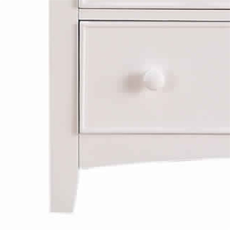 Benjara Wooden Chest With 5 Drawer Storage- White