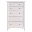 Benjara Wooden Chest With 5 Drawer Storage- White