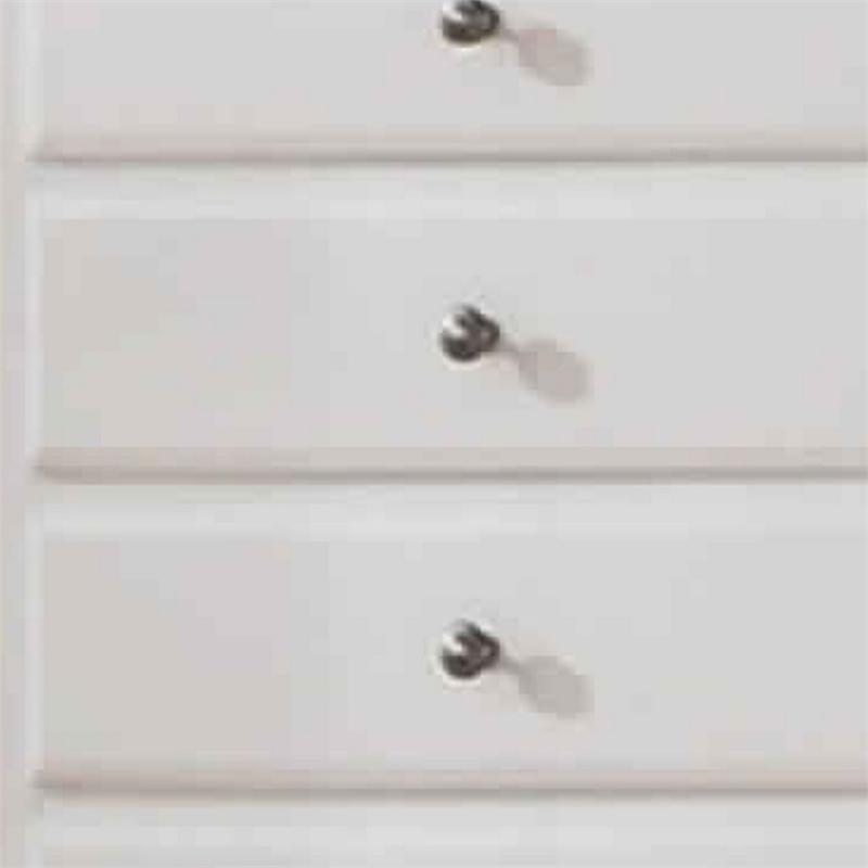 Benjara 5 Drawer Spacious Wooden Chest White