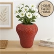 Benjara Kema Decorative Flower Vase- Strawberry Accent- 15