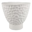 Benjara Decorative Bowl Shaped Planter- Hammered White Ceramic 12 Inch