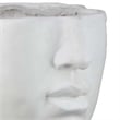 Benjara Kylz Decor Head Garden Planter- 23 Inch- Wide Open Top- White Resin