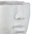 Benjara Kylz Decor Head Garden Planter- 23 Inch- Wide Open Top- White Resin