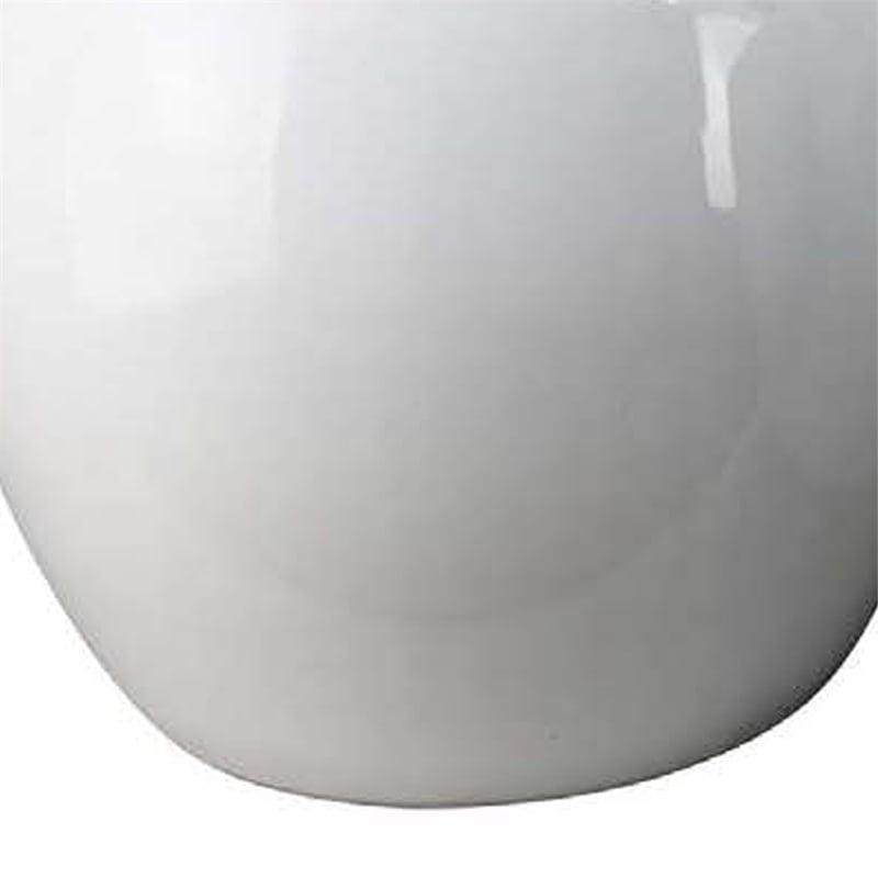 Benjara Womy Wide Decorative Planters Set of 2- Gloss White Ceramic 14 20 Inch