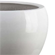 Benjara Womy Wide Decorative Planters Set of 2- Gloss White Ceramic 14 20 Inch