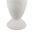Benjara Fiji Accent Planter w Loop Handles- Pedestal White Ceramic 16 Inch
