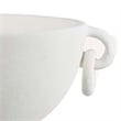 Benjara Decorative Bowl Planter- 2 Round Handles- Modern White Ceramic 14 Inch
