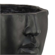 Benjara Kylz Decor Head Garden Planter- 23 Inch- Wide Open Top- Black Resin