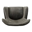 Benjara Zorro Armchair- Black Angled Wood Legs- Gray Button Tufted Velvet