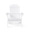 Benjara Libo Outdoor Reclining Adirondack Chair with Slanted Back- White Wood