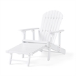 Benjara Libo Outdoor Reclining Adirondack Chair with Slanted Back- White Wood