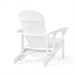 Benjara Libo Outdoor Reclining Adirondack Chair with Slanted Back- White Wood