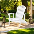 Benjara Libo Outdoor Reclining Adirondack Chair with Slanted Back- White Wood