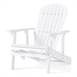 Benjara Libo Outdoor Reclining Adirondack Chair with Slanted Back- White Wood