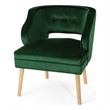 Benjara Joen Accent Armchair- Curved Back- Emerald Green Velvet