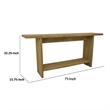 Benjara Console Table- Long Rectangular Top- 1 Shelf- 71