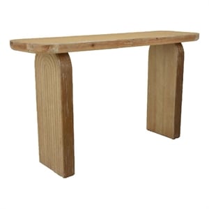 Benjara Console Table- Rounded Edge Top with Arch Legs- 55&quot Brown Wood