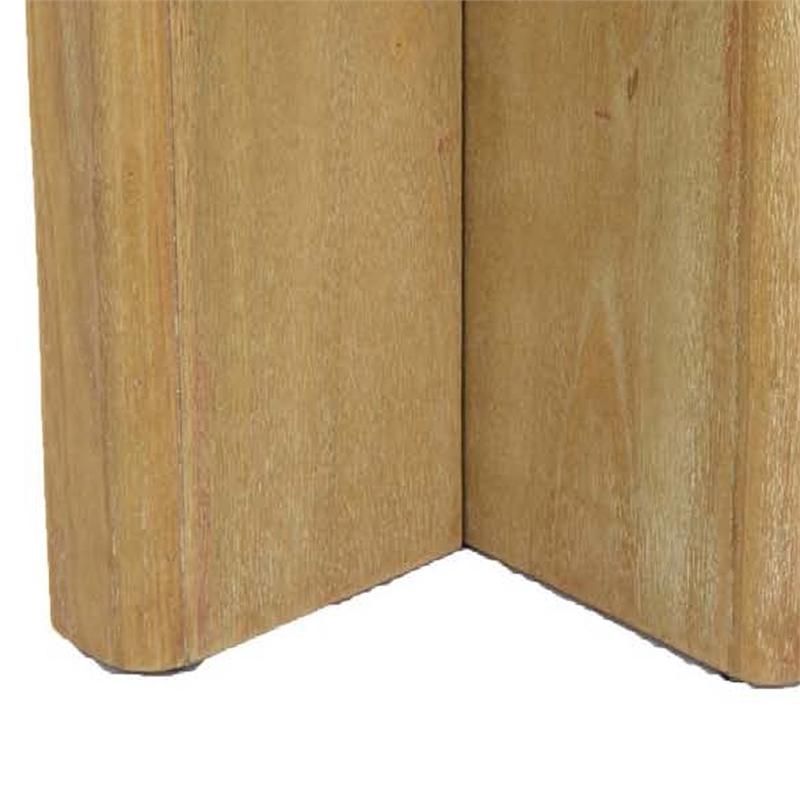 Benjara Round Side End Table- X Shaped Paneled Legs- 24