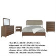 Benjara Rie 5pc Queen Bedroom Set with Dresser Mirror- Brown- Beige Upholstery