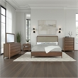 Benjara Rie 5pc Queen Bedroom Set with Dresser Mirror- Brown- Beige Upholstery