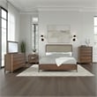 Benjara Rie 5pc Queen Bedroom Set with Dresser Mirror- Brown- Beige Upholstery