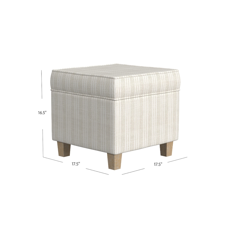 Benjara Pyp Square Storage Ottoman- 18