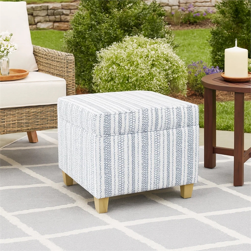Benjara Pyp Square Storage Ottoman- 18