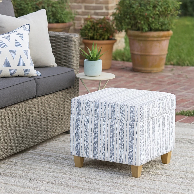 Benjara Pyp Square Storage Ottoman- 18