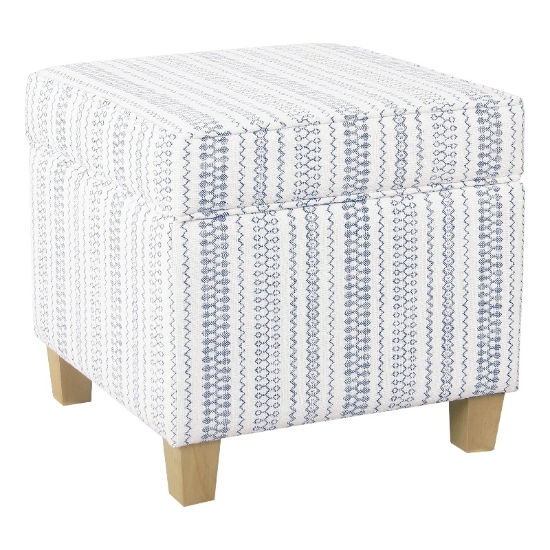 Benjara Pyp Square Storage Ottoman- 18
