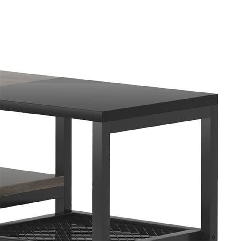 Benjara TV Media Entertainment Stand- Mesh Shelves- 79