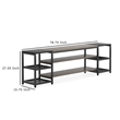 Benjara TV Media Entertainment Stand- Mesh Shelves- 79