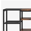 Benjara TV Media Entertainment Stand- 3 Tier- Industrial Brown Black 79 Inch