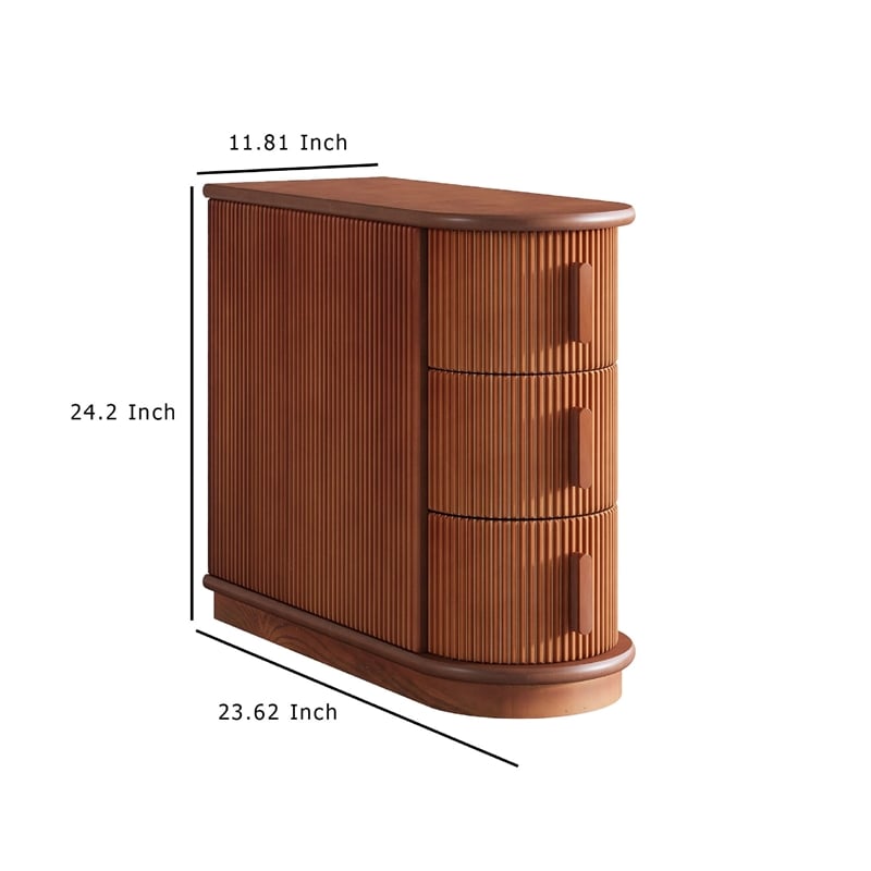 Benjara Lixy Side End Table- Narrow 24