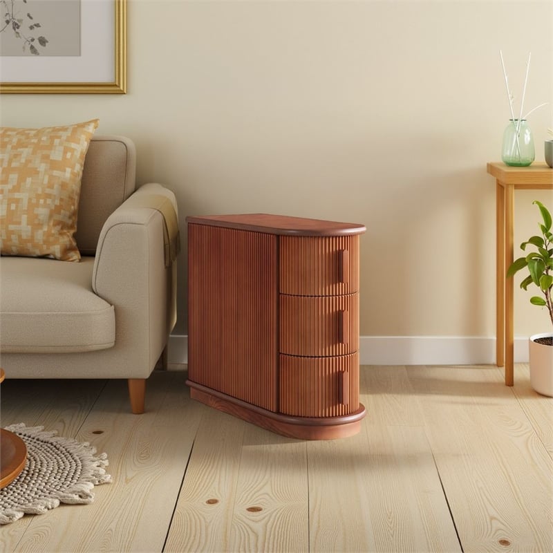 Benjara Lixy Side End Table- Narrow 24