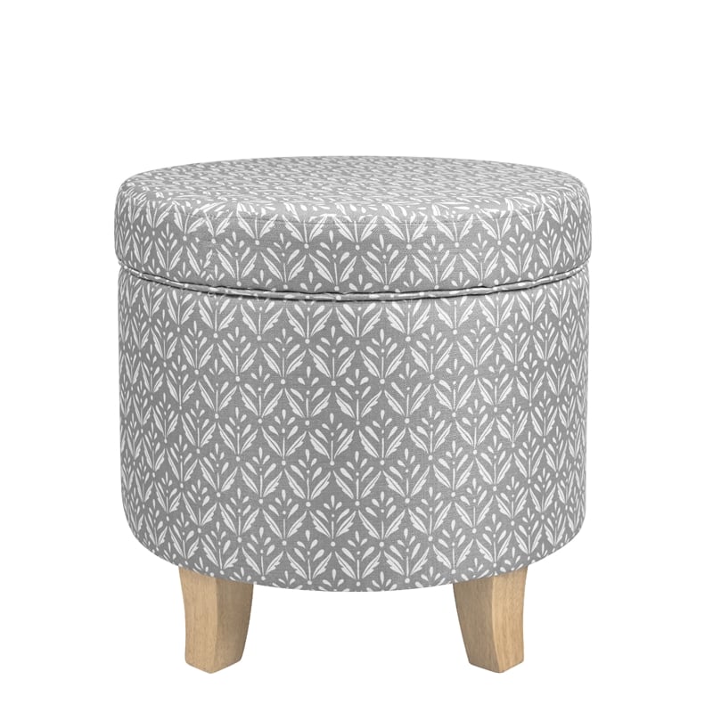 Benjara Loni Round Storage Ottoman- 19