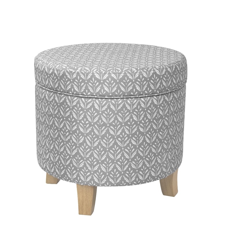 Benjara Loni Round Storage Ottoman- 19