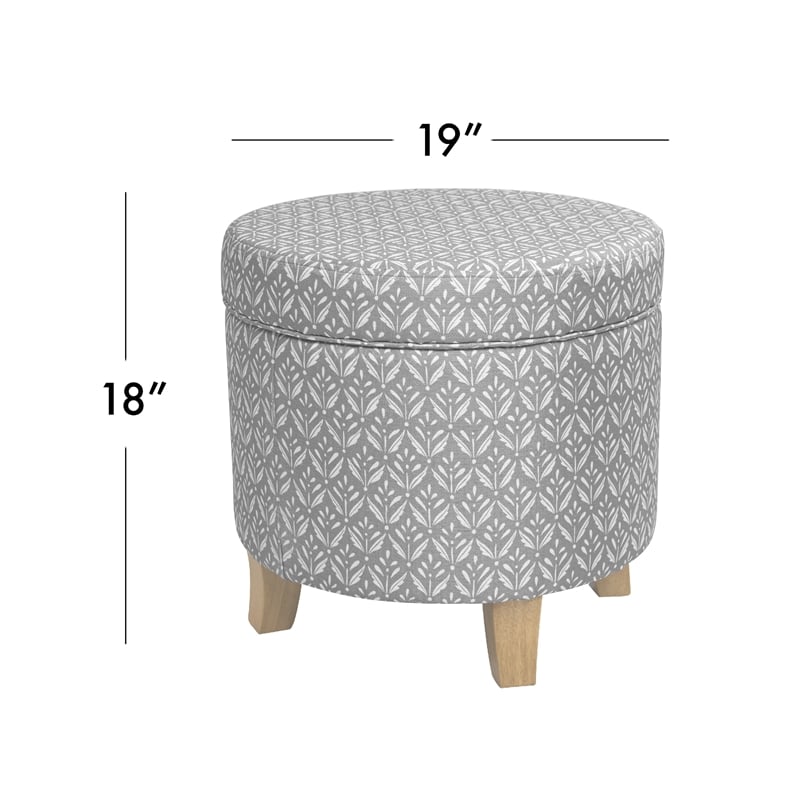 Benjara Loni Round Storage Ottoman- 19