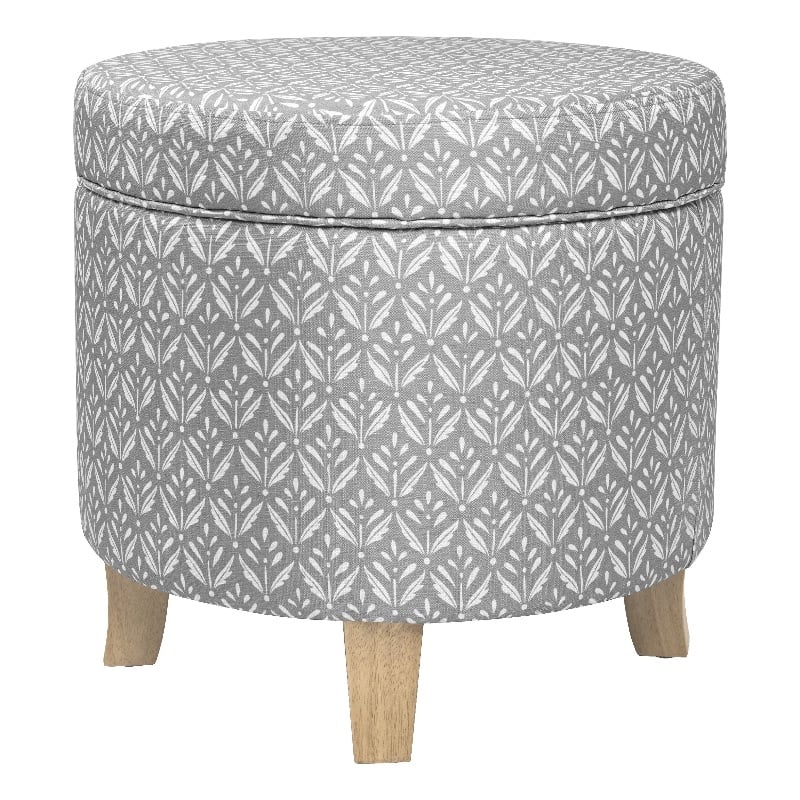 Benjara Loni Round Storage Ottoman- 19